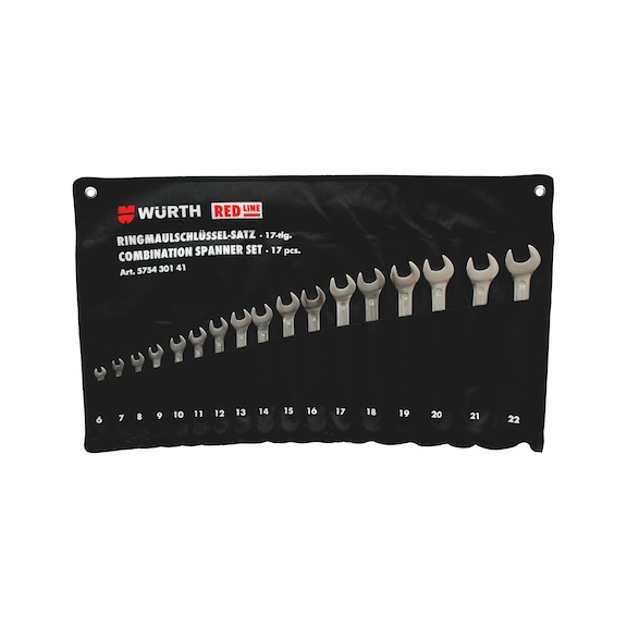 картинка Набор ключей комбинированных Wurth RED STRIPE 6-22 мм 17 шт в чехле от магазина Вюрт