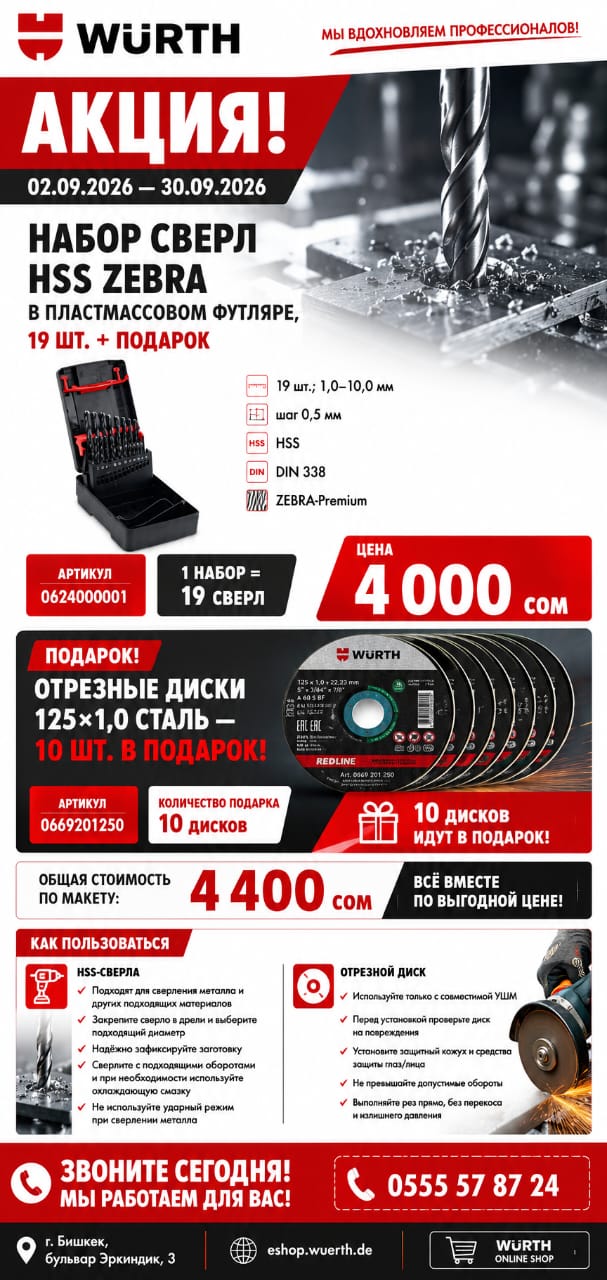Отрезной круг(10шт), набор сверл 19 штук