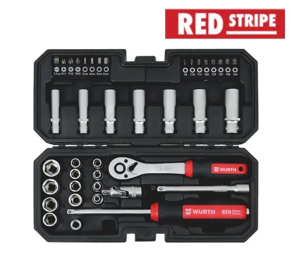 картинка Набор головок и бит 40 шт RED Stripe от магазина Вюрт